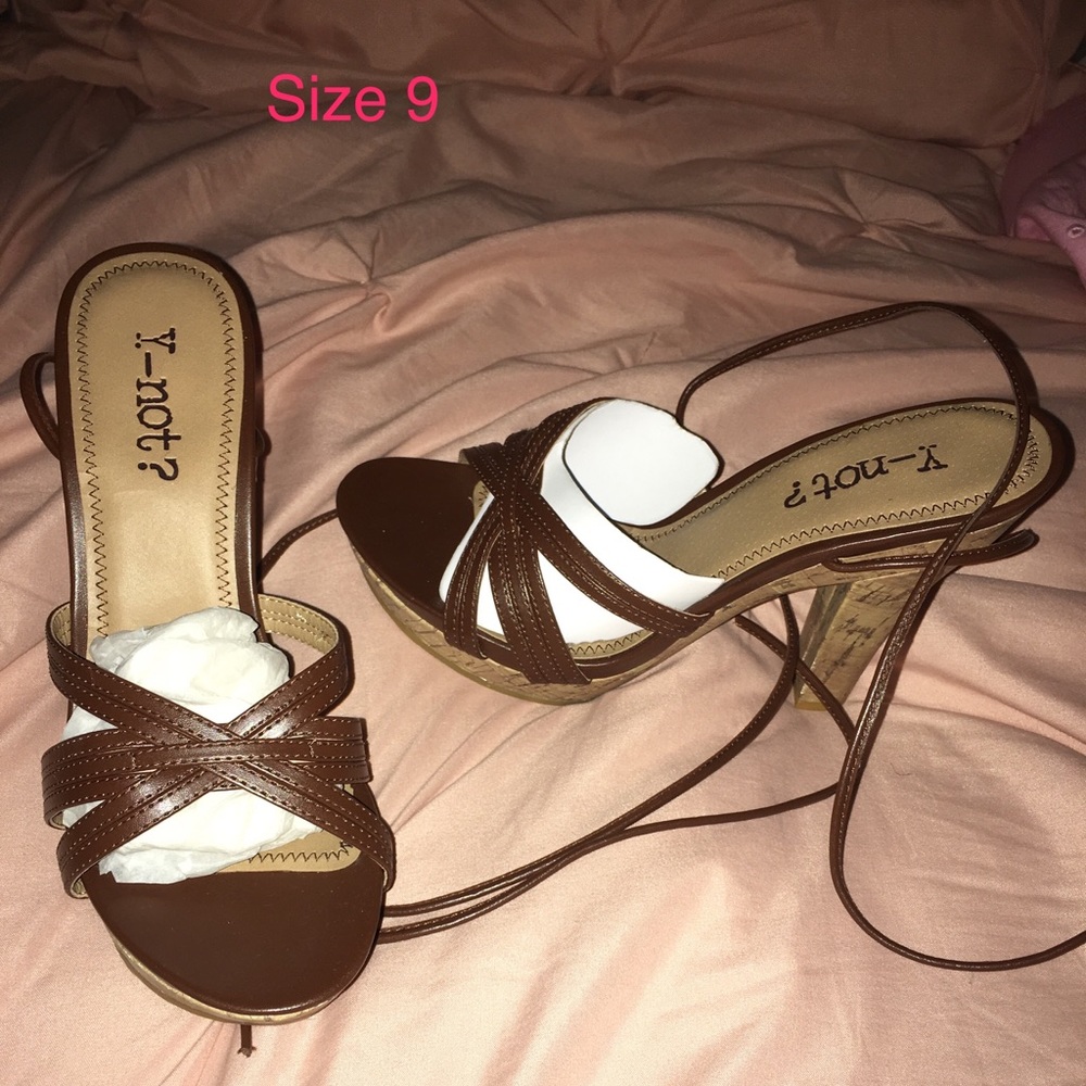 Brown strappy sandals